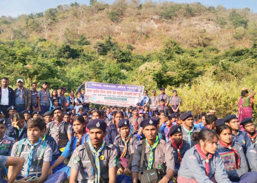 पैदल यात्रा के साथ स्काउट-गाइड पहुंचे मां जलप्पा स्थान 