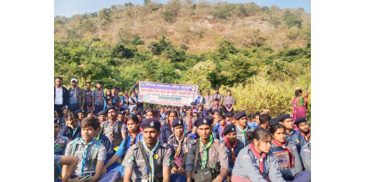 पैदल यात्रा के साथ स्काउट-गाइड पहुंचे मां जलप्पा स्थान