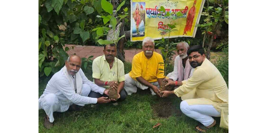 कैलाशपति मिश्र जयंती पर पर्यावरण भारती ने किया पौधारोपण