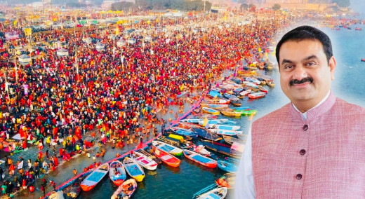 महाकुंभ पहुंचे अदानी, बालाजी के मंदिर में किए दर्शन