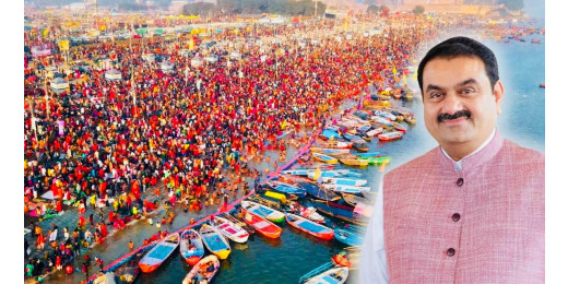 महाकुंभ पहुंचे अदानी, बालाजी के मंदिर में किए दर्शन