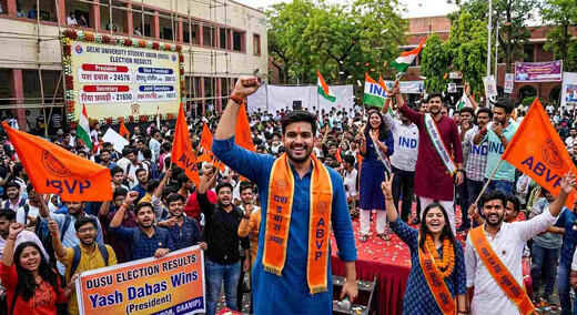 DUSU चुनाव में ABVP की हैट्रिक, लेकिन उपाध्यक्ष पद पर निर्दलीय दीपांशु शौकीन की जीत ने सबको चौंकाया