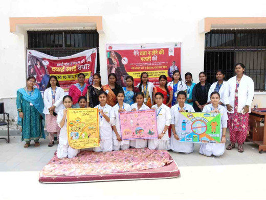 फाइलेरिया उन्मूलन अभियान के लिए जागरूकता मार्च आयोजित, ट्रेनी नर्सों ने निकाली रैली