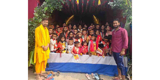 माघ शुक्ल सप्तमी पर नवयुवक छात्र ने संघ ने श्रद्धा पूर्वक किया कन्या पूजन