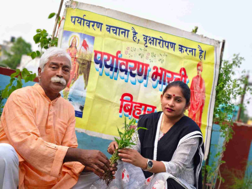 विश्व हाथ स्वच्छता दिवस पर पर्यावरण भारती ने किया पौधारोपण