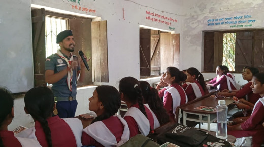 स्काउट गाइड वॉलेंटियर ने कराया मॉक ड्रिल, नागरिक सुरक्षा के प्रति बच्चों में बढ़ाई जागरूकता