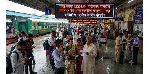 गरीब रथ समेत 14 ट्रेनें आज रद्द, रेल यात्रियों को करना होगा परेशानी का सामना