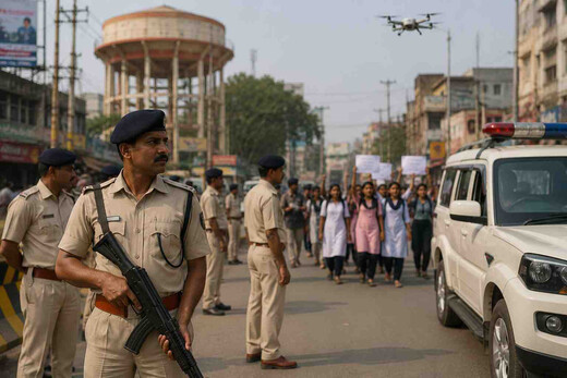 बिहार बंद का असर : मुजफ्फरपुर में हाई सिक्योरिटी, ड्रोन से हो रही निगरानी