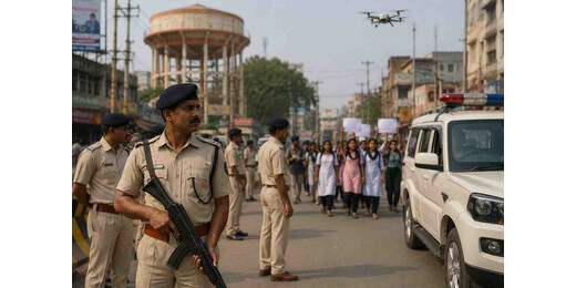 बिहार बंद का असर : मुजफ्फरपुर में हाई सिक्योरिटी, ड्रोन से हो रही निगरानी