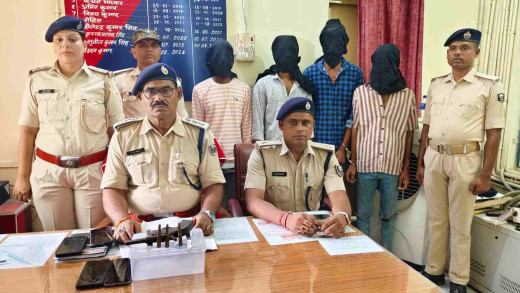 केसरिया में चार अपराधी चढ़े पुलिस के हत्थे, अपराध की योजना विफल