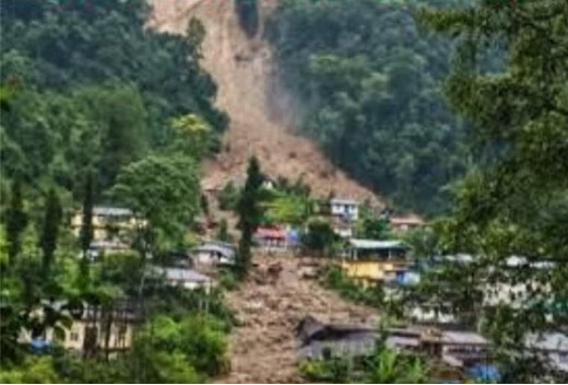 सिक्किम में भारी बारिश के बाद भूस्खलन, ग्यालशिंग में कई मकान क्षतिग्रस्त