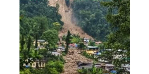सिक्किम में भारी बारिश के बाद भूस्खलन, ग्यालशिंग में कई मकान क्षतिग्रस्त