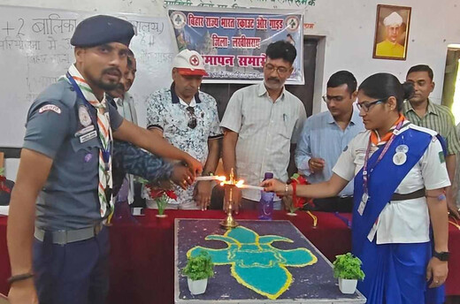 स्काउट-गाइड शिविर में छात्राओं ने सीखे नेतृत्व, प्राथमिक उपचार और समाजसेवा के गुण