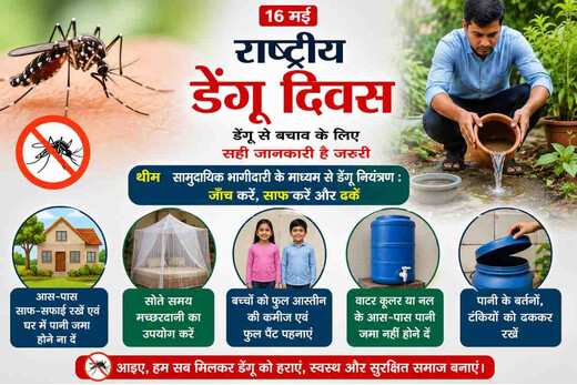 जाँच करें, साफ करें और ढकें थीम के साथ जिले में मनाया जाएगा राष्ट्रीय डेंगू दिवस