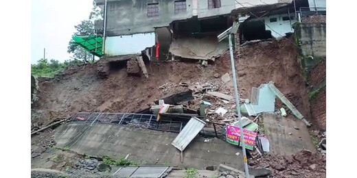 हिमाचल : नैना देवी में भूस्खलन से ढही इमारत, टला बड़ा हादसा 