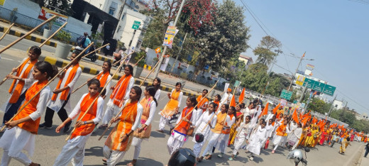 विशाल मान वंदना यात्रा में दुर्गावाहिनी-मातृशक्ति का सशक्त संदेश