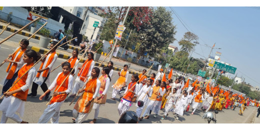 विशाल मान वंदना यात्रा में दुर्गावाहिनी-मातृशक्ति का सशक्त संदेश