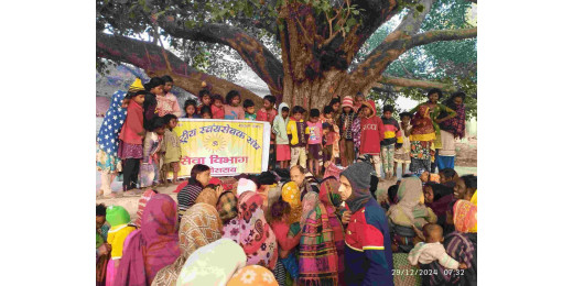 आरएसएस जिला इकाई ने ग्रामीणों के बीच बांटे कपड़े