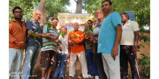 राष्ट्रीय चिन्तन दिवस पर पर्यावरण भारती द्वारा लगाए गए 21 पौधे
