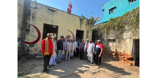 भाकपा के वरिष्ठ नेता प्रमोद शर्मा के निधन पर लखीसराय में शोक सभा, दो मिनट का मौन