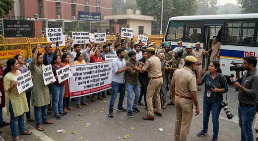 सीईसी के खिलाफ प्रदर्शन के बीच 17 लोग गिरफ्तार, महिला पत्रकारों की शिकायत पर एफआईआर की मांग