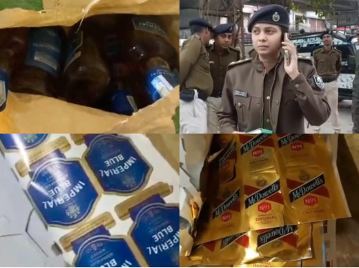 नकली विदेशी शराब फैक्ट्री का भंडाफोड़, दो माफिया गिरफ्तार