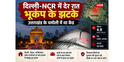 राष्ट्रीय राजधानी में भूकंप के झटके, 4.9 तीव्रता से हिली दिल्ली-NCR की धरती