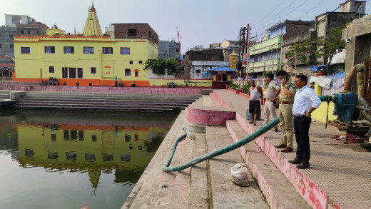 छठ पूजा की तैयारियों को लेकर घाटों का निरीक्षण