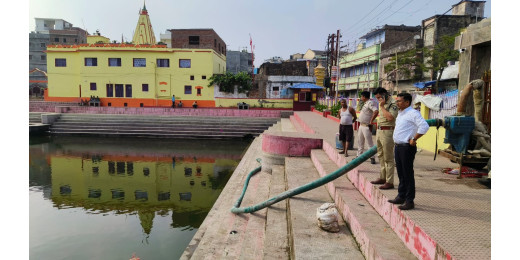 छठ पूजा की तैयारियों को लेकर घाटों का निरीक्षण