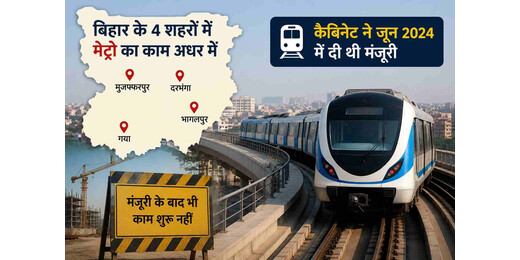 बिहार के चार शहरों में मेट्रो परियोजना अधर में, कैबिनेट की मंजूरी के दो साल बाद भी काम शुरू नहीं