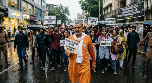 छात्रों के समर्थन में सड़क पर उतरे भाजपा विधायक, विपक्ष विहीन चला मॉनसून सत्र