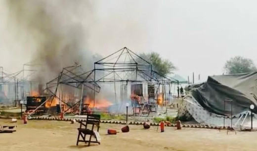 महाकुंभ मेला क्षेत्र में एक बार फिर लगी आग