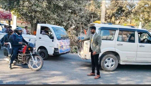 यातायात नियम तोड़ने वालों पर हुई कार्यवाई 
