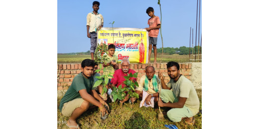 राष्ट्रीय एकता दिवस और दीपावली पर पर्यावरण भारती का वृक्षारोपण अभियान