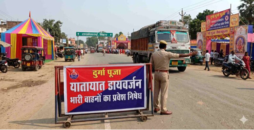 लखीसराय बाजार में भारी वाहनों की नो एंट्री, दुर्गा पूजा पर प्रशासन ने जारी किया नया ट्रैफिक प्लान