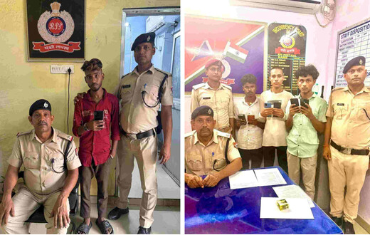 ऑपरेशन यात्री सुरक्षा के तहत चार मोबाइल चोर गिरफ्तार, छह मोबाइल व पावर बैंक बरामद