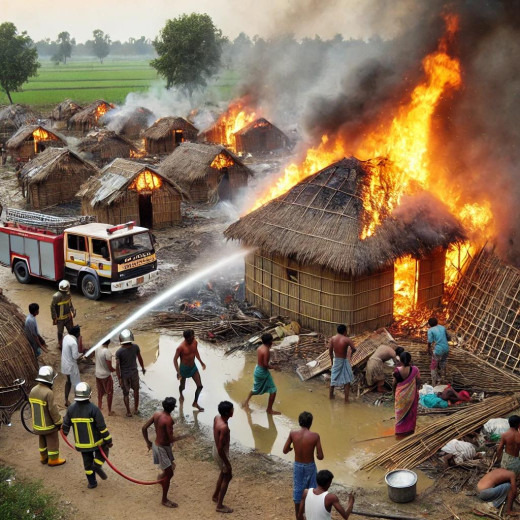 पटना में अगलगी हादसा, झोपड़ी में आग लगने से दो मासूमों की मौत, दो घायल
