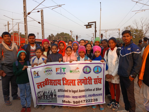 लखीसराय लगोरी संघ की टीम राज्यस्तरीय सब जूनियर प्रतियोगिता में भाग लेने के लिए रवाना