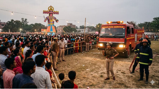 रावण दहन पर सुरक्षा के कड़े इंतजाम: लखीसराय में QRT समेत 3 विशेष अग्निशमन टीमें प्रतिनियुक्त 
