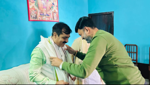 पूर्व मंत्री जीवेश मिश्रा का संग्रामपुर में हुआ भव्य स्वागत