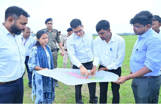 रक्सौल हवाई अड्डा का जिलाधिकारी ने किया स्थलीय निरीक्षण