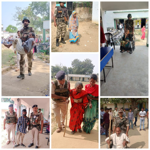 दिव्यांग और बुजुर्ग मतदाताओं को पुलिस का विशेष सहयोग, मतदान केंद्र तक पहुंचाने में मिल रही मदद