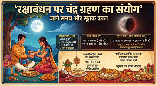 रक्षाबंधन पर चंद्र ग्रहण का संयोग, जानें समय और सूतक काल 