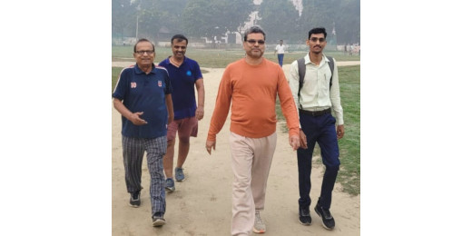 लंगट सिंह कॉलेज में सिंथेटिक ट्रैक निर्माण की दिशा में बिहार राज्य भवन निर्माण निगम ने किया मैदान का निरीक्षण