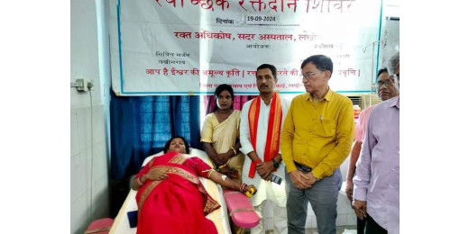 भाजयुमो द्वारा सेवा पखवाड़ा में आठ लोगों ने किया रक्तदान