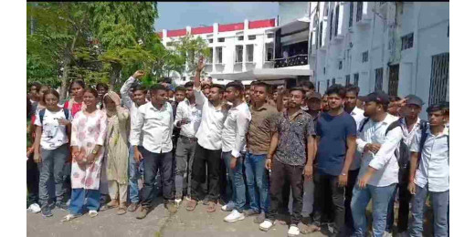 बीएड के परीक्षा परिणाम में गड़बड़ी का आरोप, नाराज छात्रों ने विश्वविद्यालय परिसर में किया प्रदर्शन