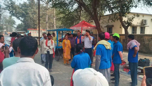 लोकगीत व नुक्कड़ नाटक द्वारा भूमि सर्वेक्षण हेतु चला जागरूकता अभियान