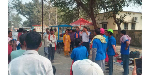 लोकगीत व नुक्कड़ नाटक द्वारा भूमि सर्वेक्षण हेतु चला जागरूकता अभियान