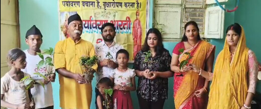 आरएसएस शताब्दी वर्ष पर पर्यावरण भारती ने किया पौधारोपण, पर्यावरण संरक्षण का दिया संदेश