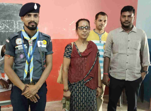 स्काउटिंग प्रशिक्षण शिविर में औचक निरीक्षण करने पहुंची बीईओ